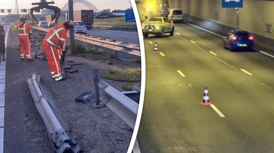 Kilometerslange file na ongeluk en vrachtwagen in brand. Kilometerslange file na ongeluk en vrachtwagen in brand.