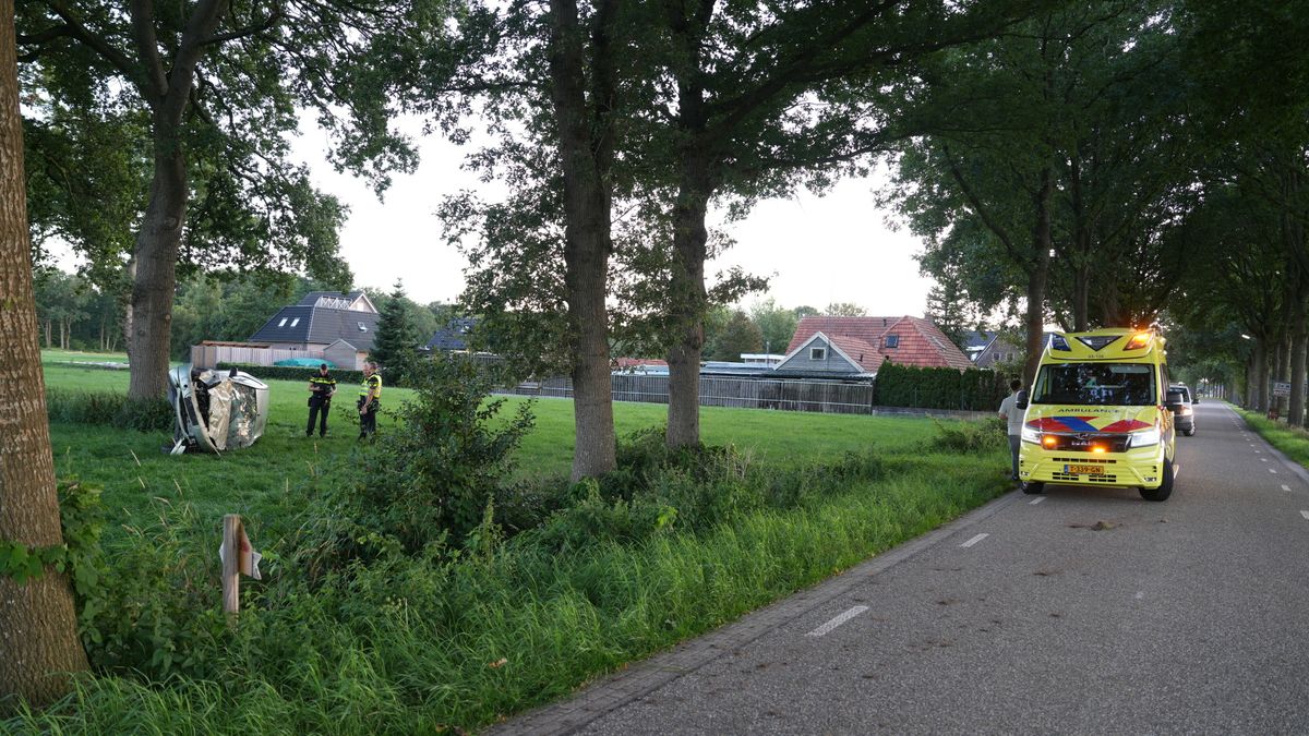 Auto raakt van de weg bij Ruinerwold, bestuurder gewond