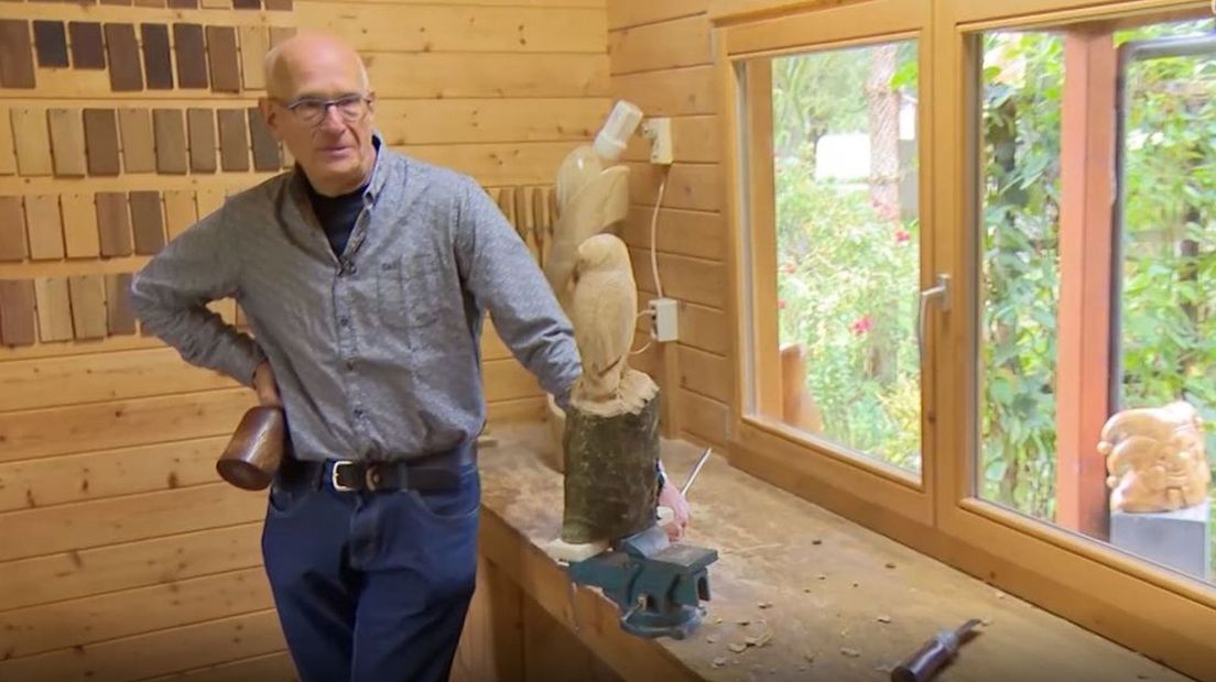 Frans Giesen maakt al 25 jaar lang beelden van hout.