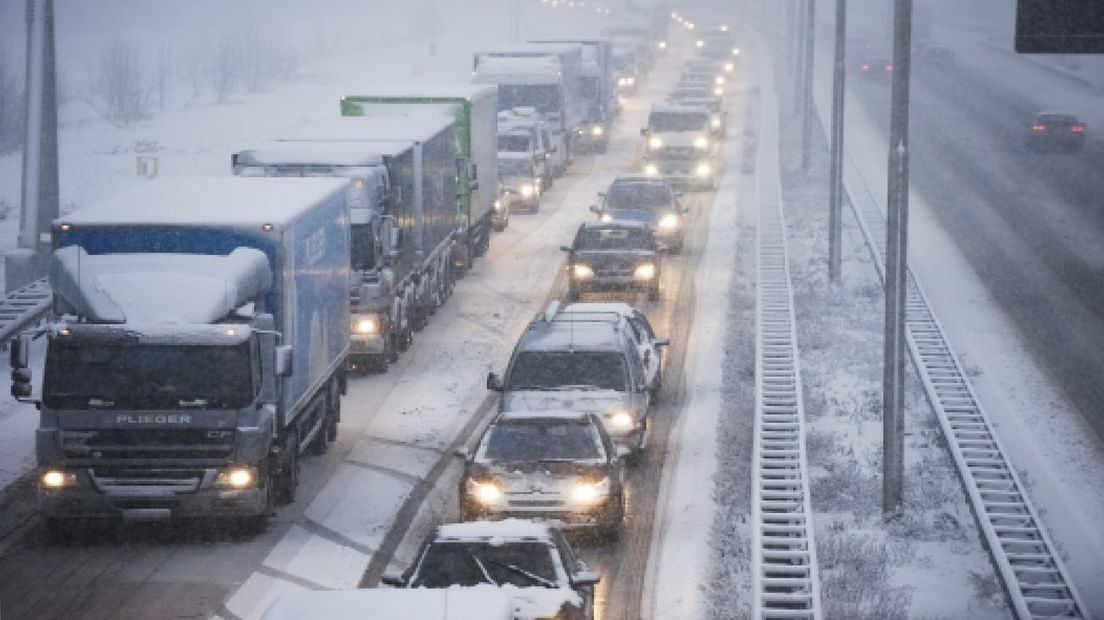 Gladheid leidde tot 31 kilometer file op A2