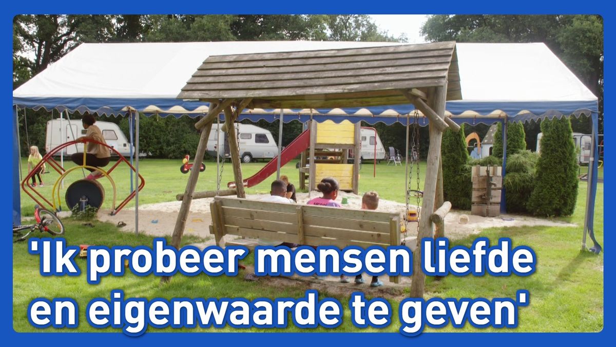 Wereldverbeteraar Appie Wijma met zijn minimacamping in Opende