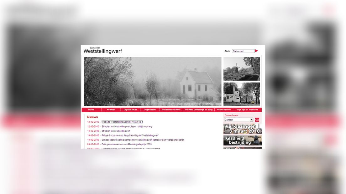 De website fan de gemeente Weststellingwerf