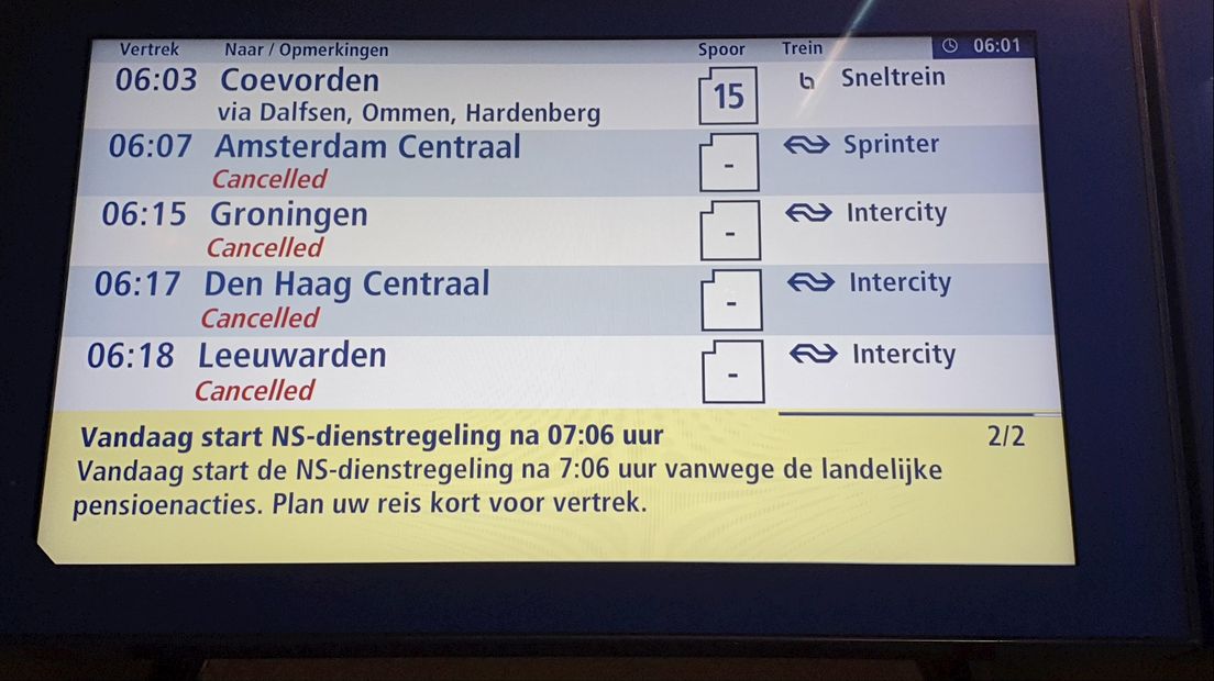 De verschillende pensioenacties zorgen voor hinder voor al het verkeer in Overijssel