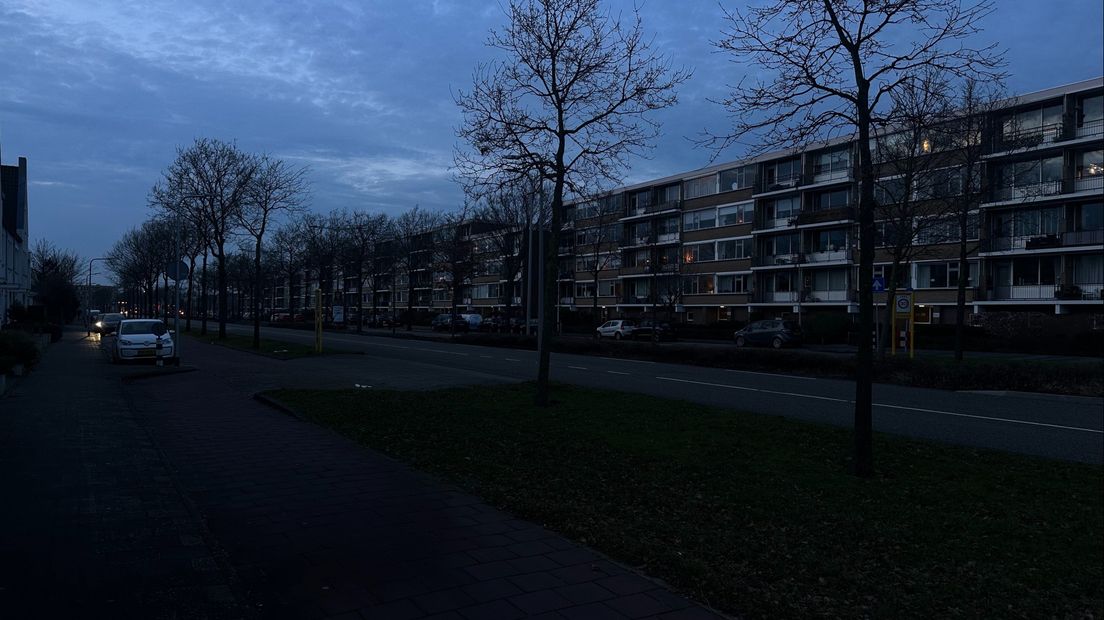 De Van de Mortelstraat in Noordwijk zonder verlichting