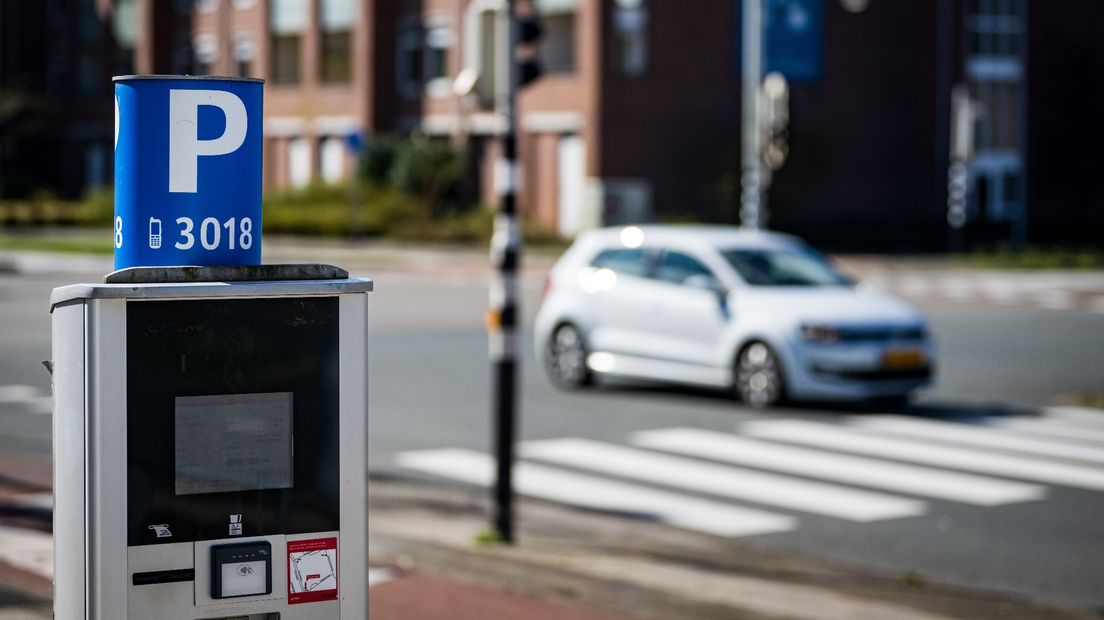 Een parkeerautomaat in de gemeente Groningen