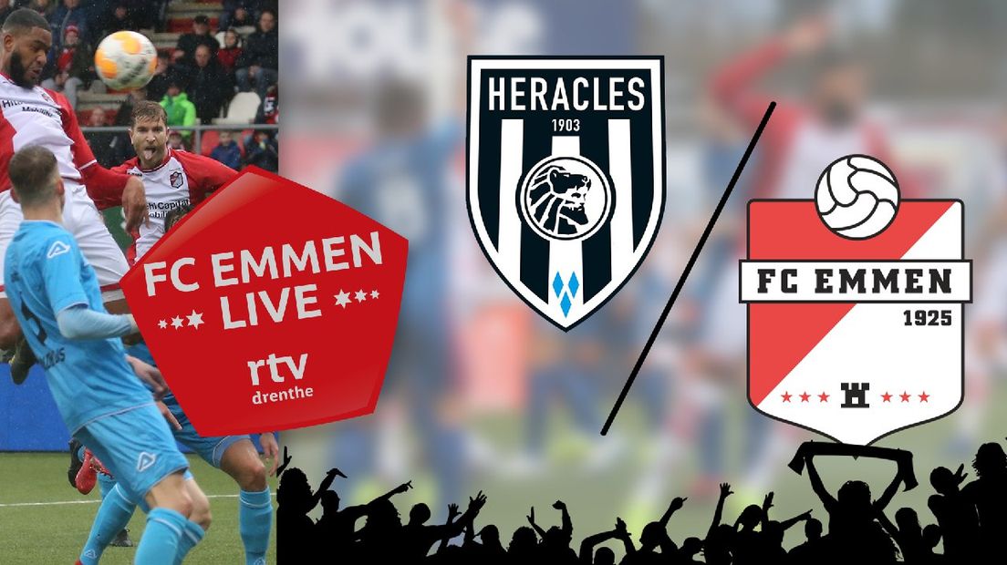 Volg hier het liveblog van Heracles - FC Emmen (afbeelding: RTV Drenthe)