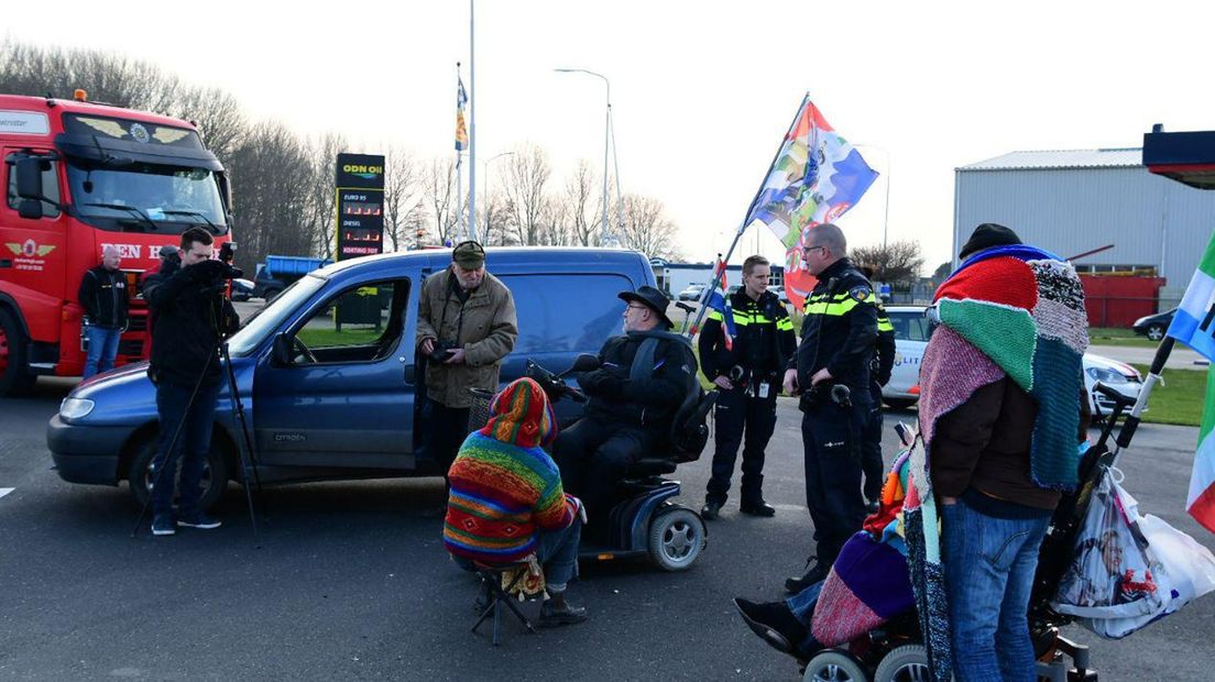 Een eerdere blokkade van het NAM-terrein