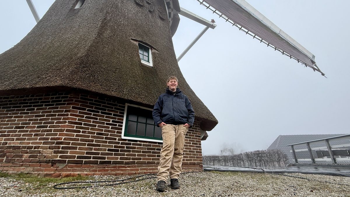 Bijzondere bijbaan voor een 14-jarige: Olivier is molenaar in Zuidwolde