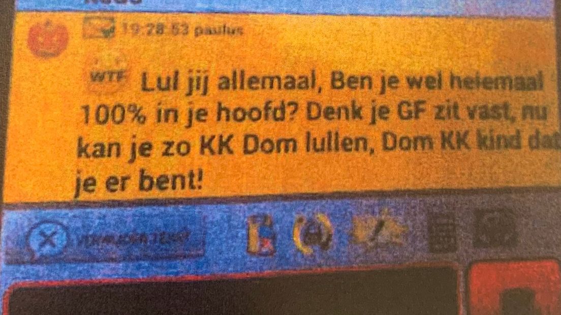 De bedreigende chats van Brillie zitten in het politiedossier