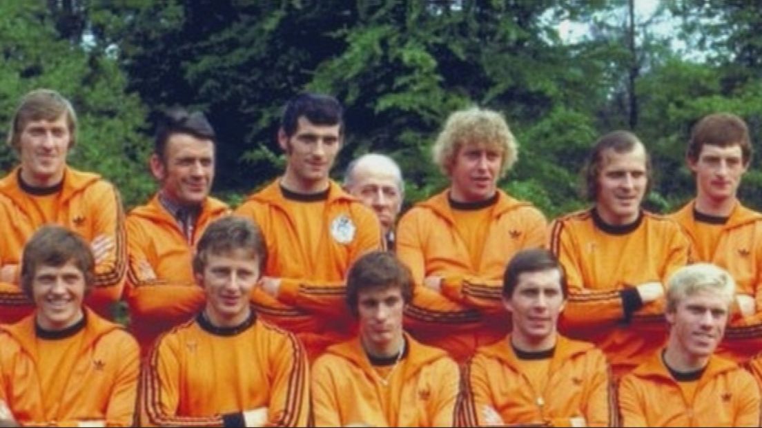 Groepsfoto van het Nederlands elftal