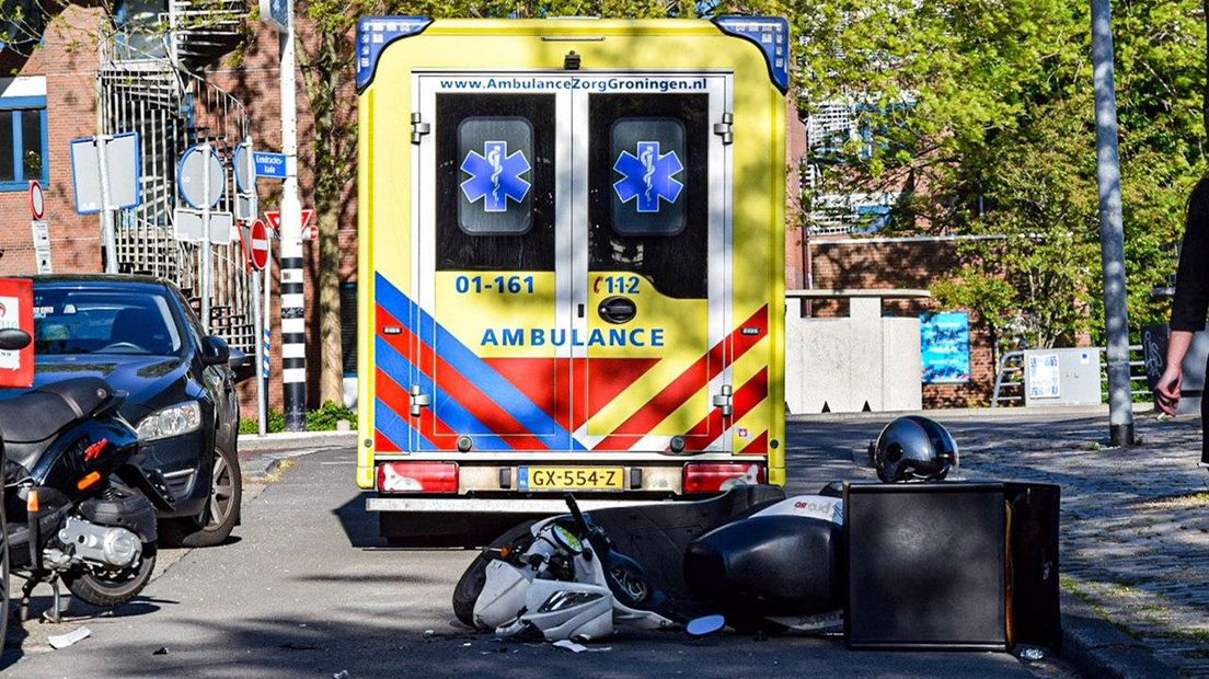 De scooter raakte zwaar beschadigd