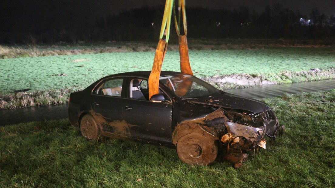 De auto raakte zwaar beschadigd