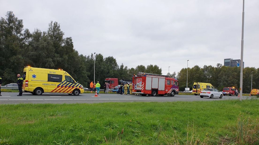 File op A1 tussen Hengelo en Almelo door ongeval