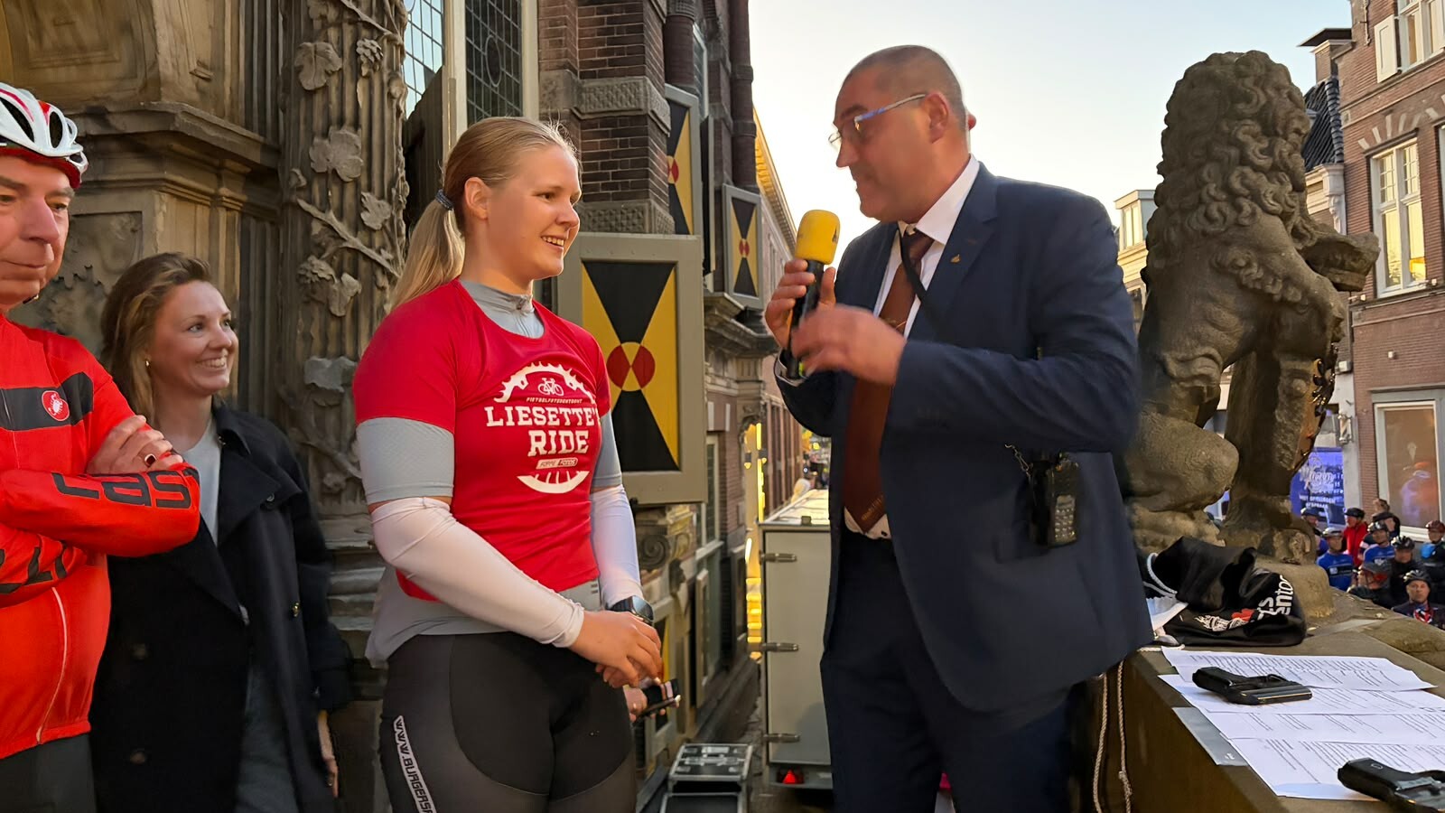 Liesette Bruinsma vanochtend voor de start