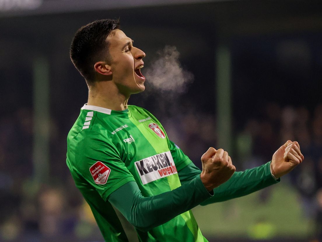 René Kriwak was met twee treffers tegen Roda JC de man van de wedstrijd bij FC Dordrecht