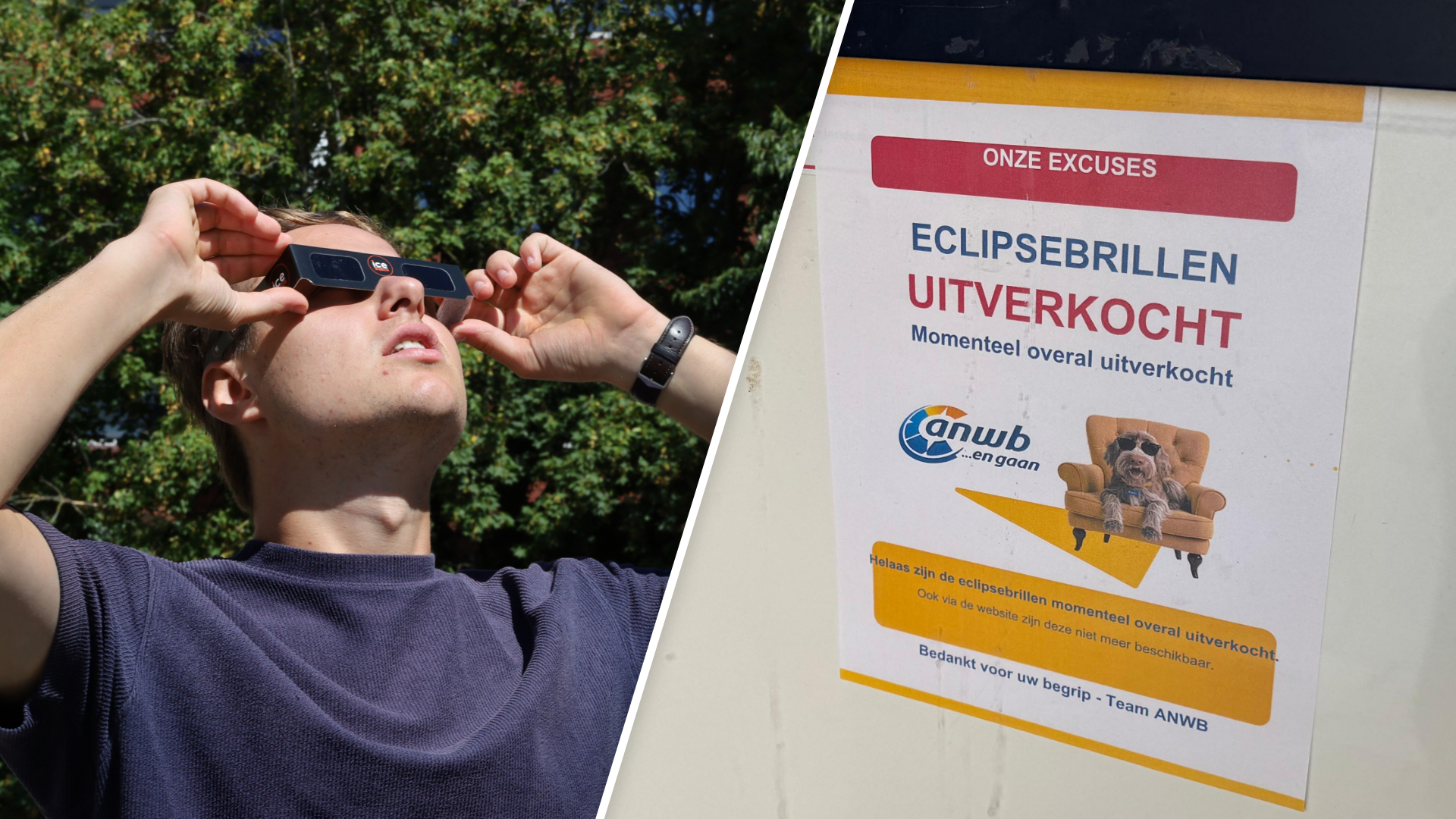 Verslaggever Mathijs gaat op zoek naar een (uitverkochte) eclipsbril