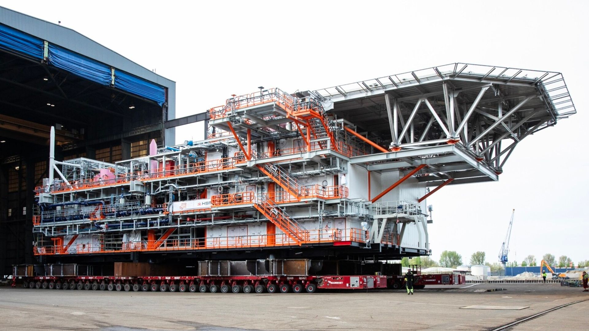 De bovenkant van het boorplatform is deze week nog afgemaakt bij HSM in Schiedam