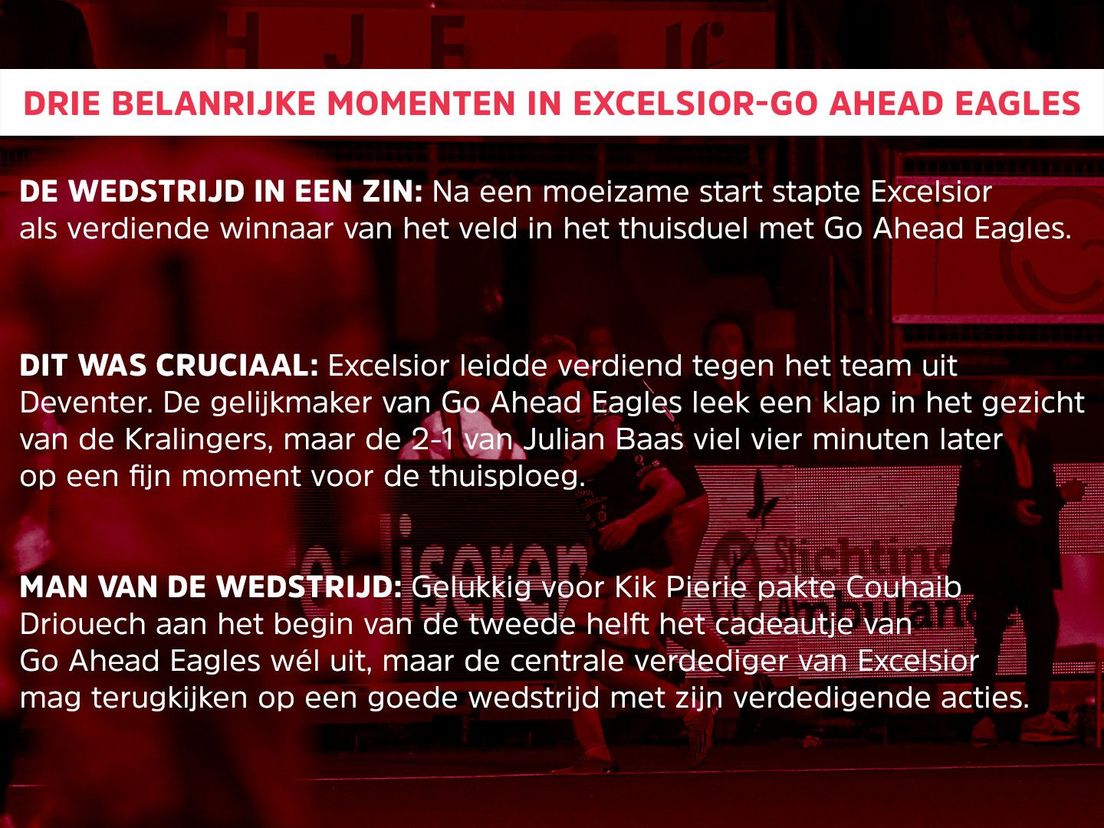 Drie belangrijke momenten in Excelsior-Go Ahead Eagles