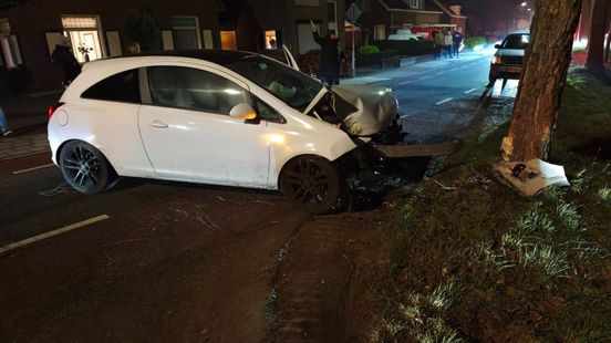 Botsing tegen boom • autobrand bij natuurgebied