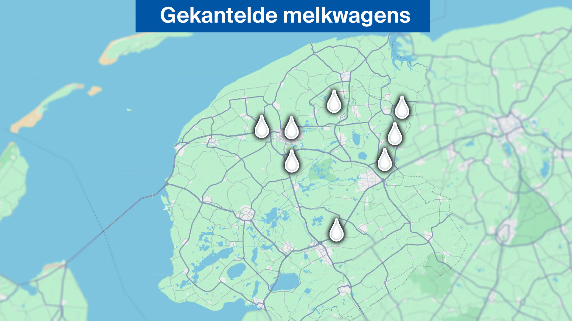 Op deze plekken zijn de afgelopen vijf jaar melkwagens gekanteld