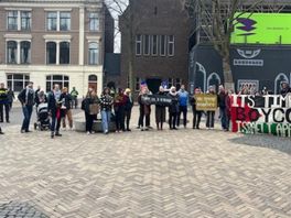 Pro-Palestina demonstratie bij verjaardag Universiteit Utrecht