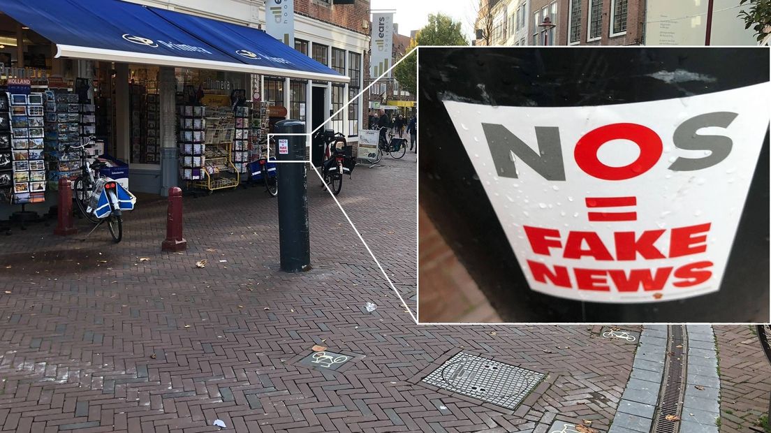 Stickers NOS fake news in Middelburg
