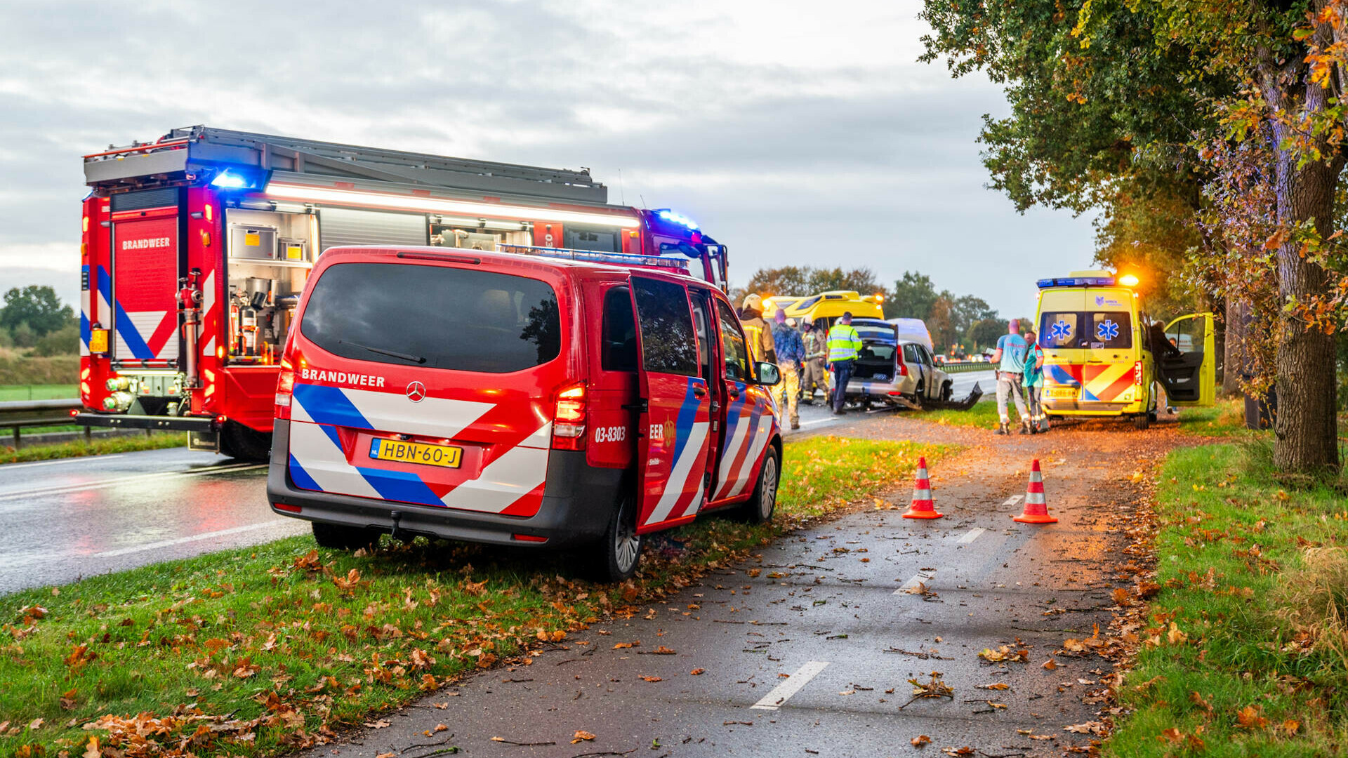 Ernstig ongeval op N371 bij Hoogersmilde.