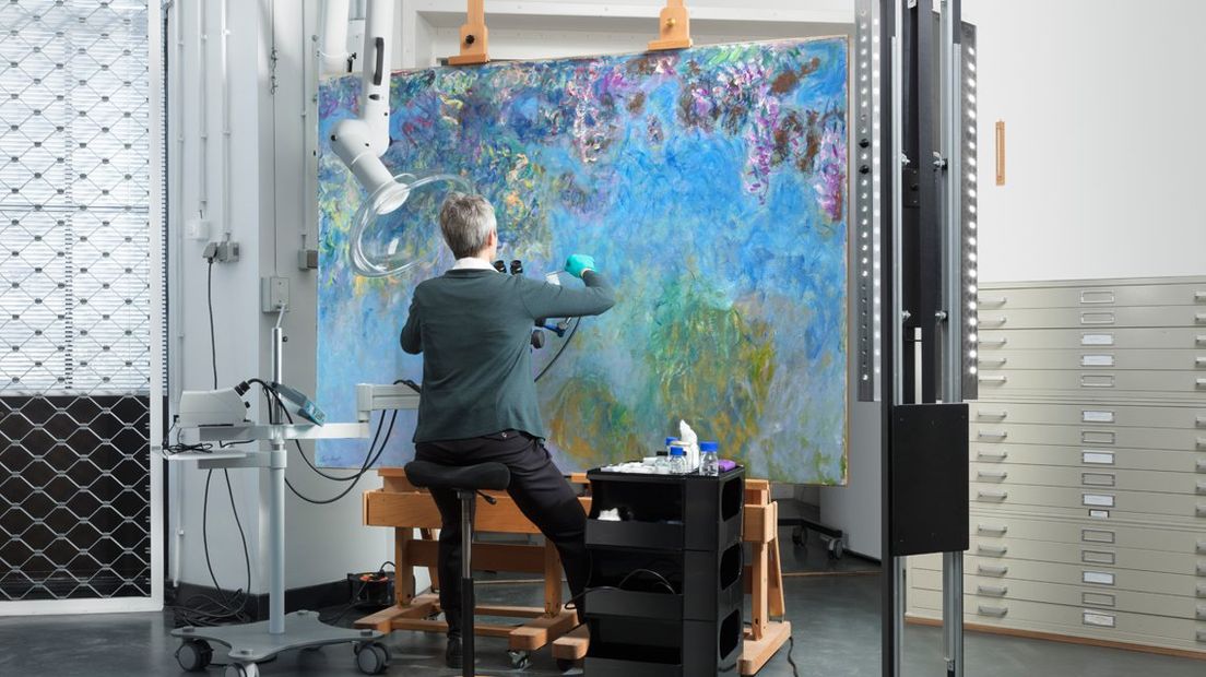 Het schilderij Blauwe Regen van Monet