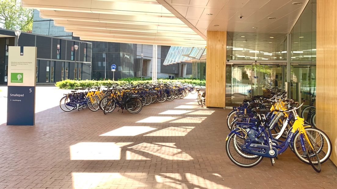 OV-fietsen voor het kantoor van Staatsbosbeheer en de Rijksdienst voor het Cultureel Erfgoed.