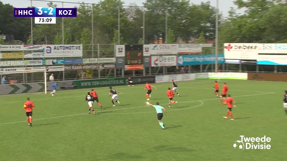 Doelpunten en rode kaaart HHC Hardenberg - Kozakken Boys