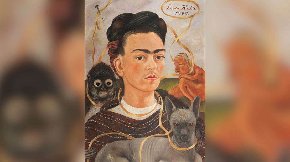 Frida Kahlo, Zelfportret met aapje, 1945 (Rechten: