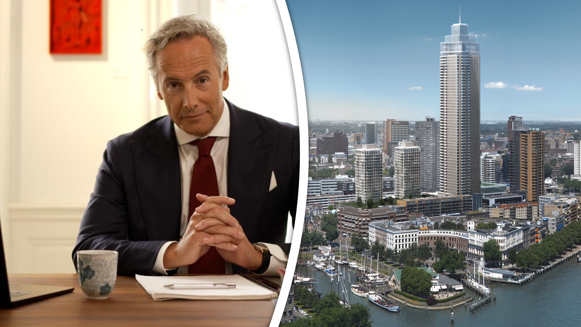 Leslie de Ruiter woont zelf in de Rotterdamse Zalmhaven en verkoopt daar ook woningen.