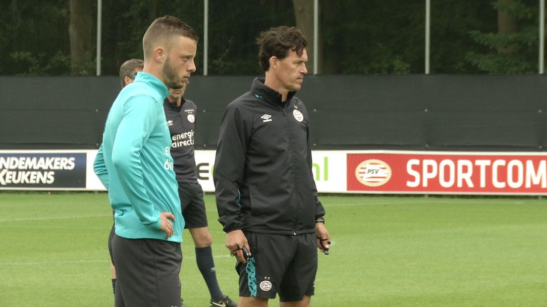 Bart Ramselaar op de training bij PSV.