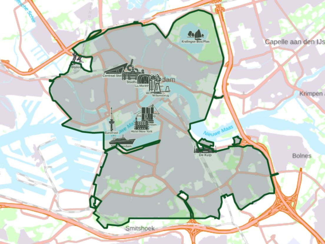 De Zero-emissiezone die vanaf 1 januari 2025 in Rotterdam geldt