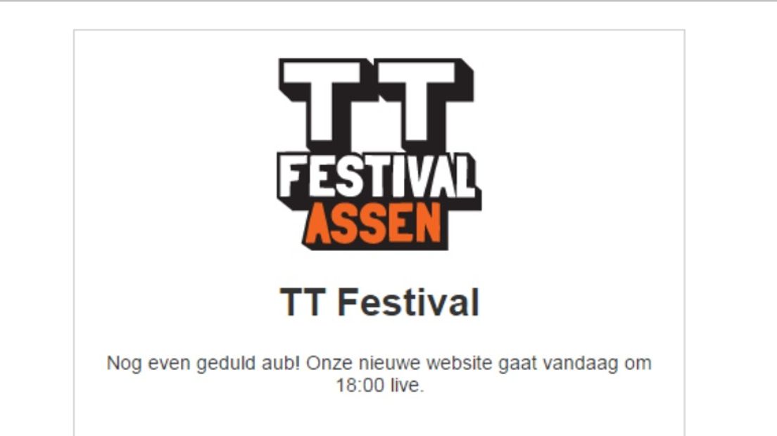 Het TT Festival Assen hield tot  18.00 uur zijn nieuwe website nog even geheim (Rechten: TT Festival Assen)