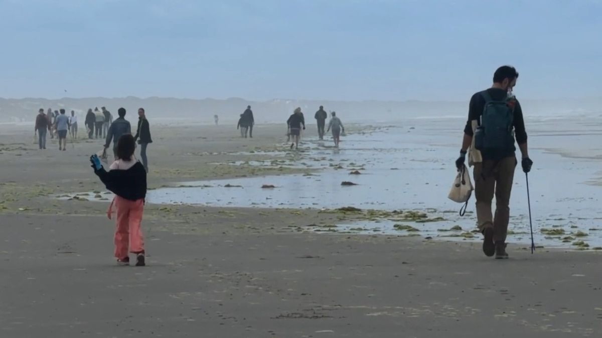 Vrijwilligers maken strand van Ameland schoon