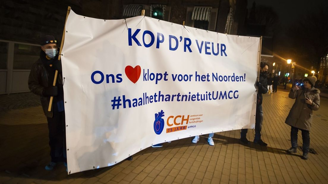 Protestactie tegen sluiting van de kinderhartchirurgie in Groningen
