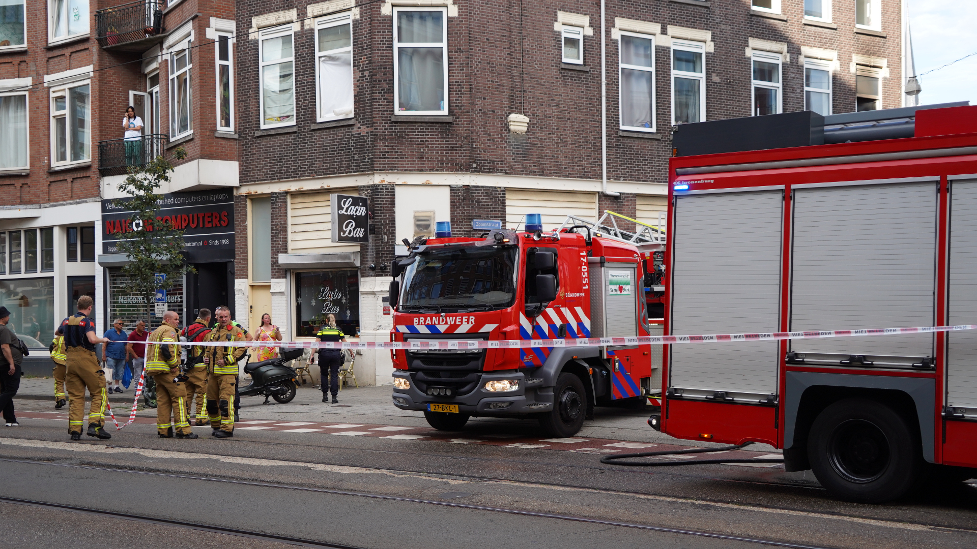 De brandweer was snel ter plaatste.
