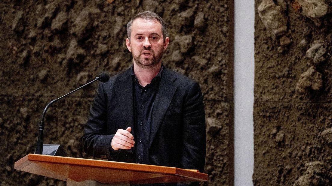 Jimmy Dijk (SP) tijdens het wekelijkse vragenuur in de Tweede Kamer