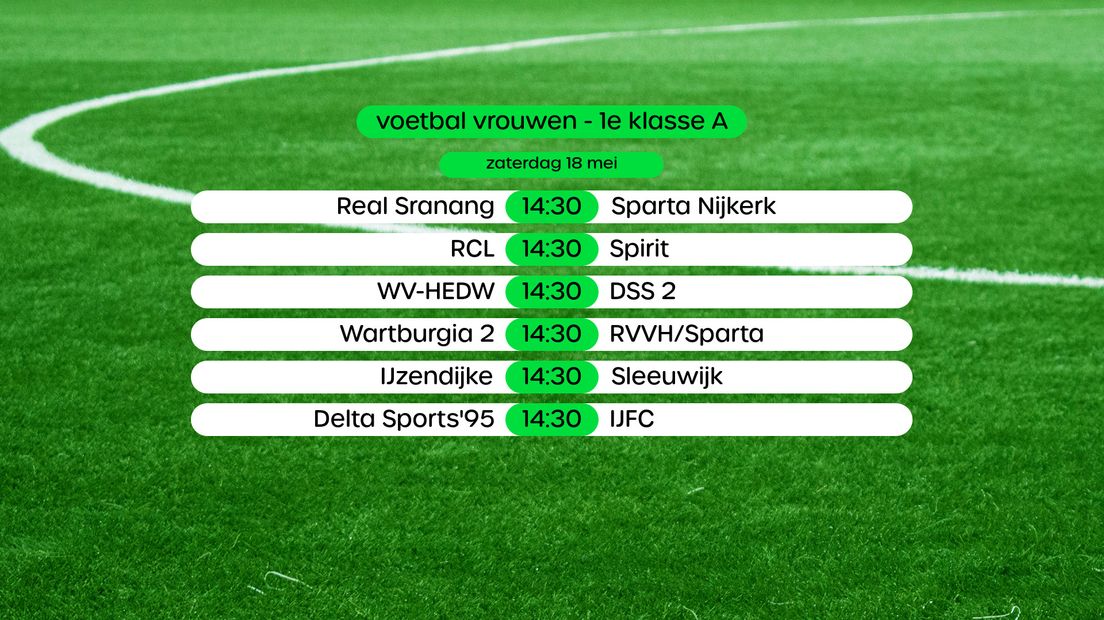 Programma 1e klasse A vrouwen, swipe voor stand