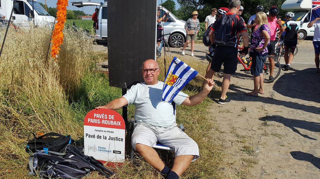 Jos de Dijcker tijdens de etappe naar Roubaix