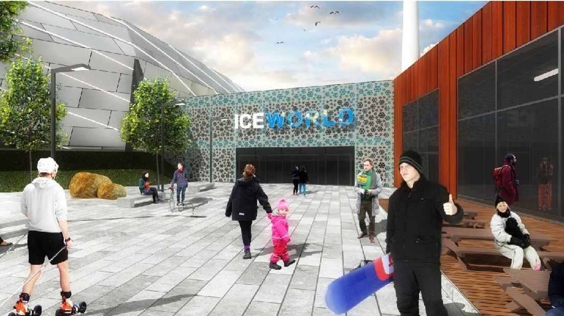 Zo zou de ijsbaan die bij het TT Circuit in Assen zou komen er uitzien (Afbeelding: VolkerWessels)