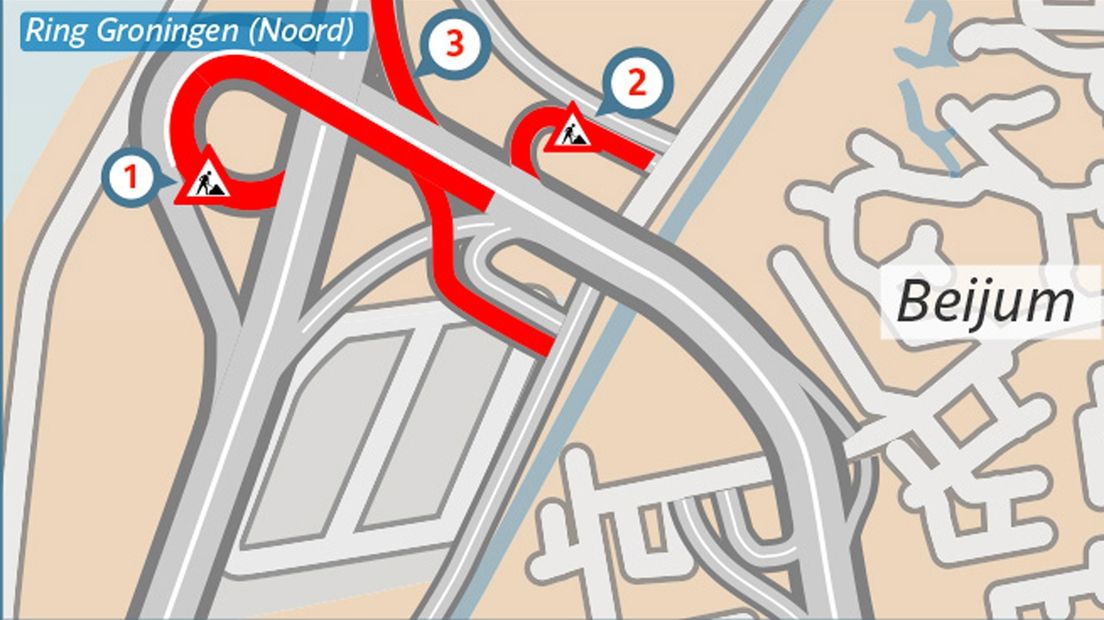 Afsluiting op- en afritten Ring Oost - Eemshavenweg