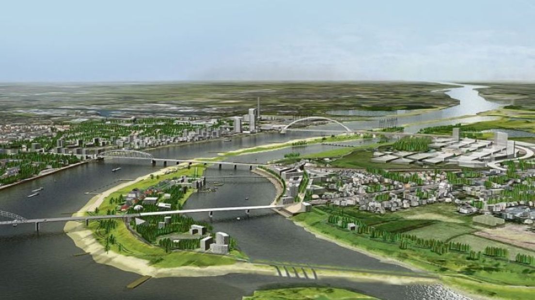 Werk dijkverlegging Nijmegen op schema