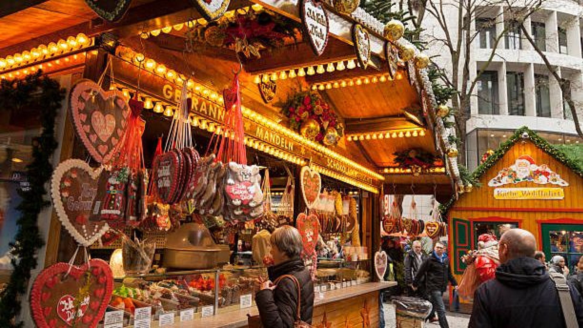 Sfeervolle kerstmarkt in Düsseldorf.