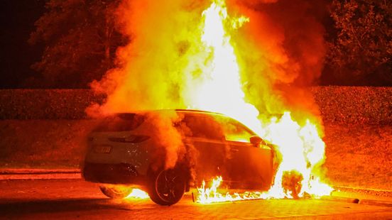 Nieuwe auto gaat volledig in vlammen op