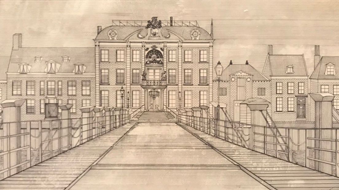 Pentekening oude Van Dishoeckhuis