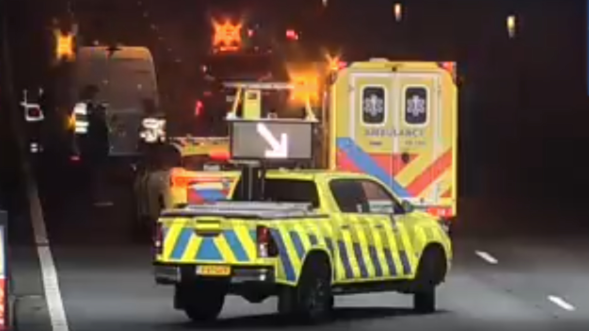 Door een ongeluk was de Noordtunnel richting Gorinchem dicht.