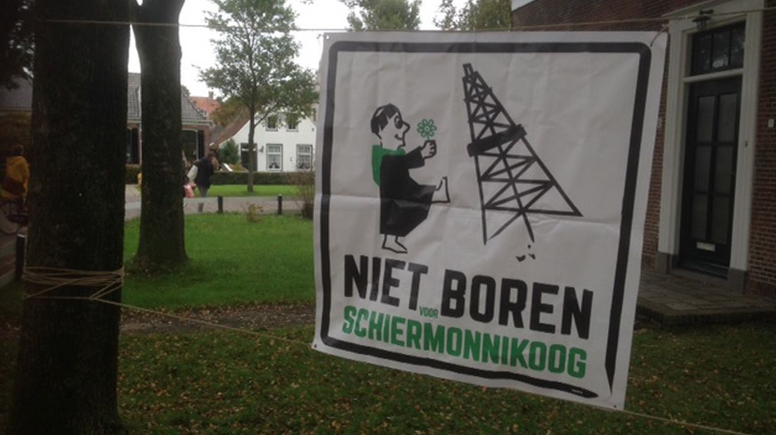 het gestolen spandoek van de Werkgroep Horizon Schiermonnikoog