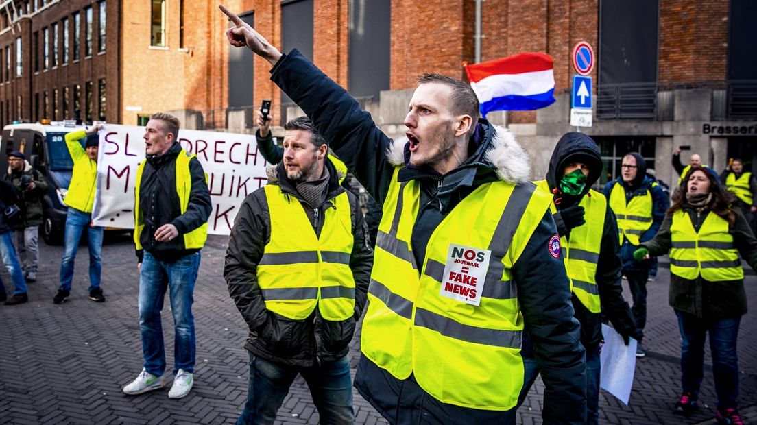 Protest van actievoerders met gele hesjes in Den Haag